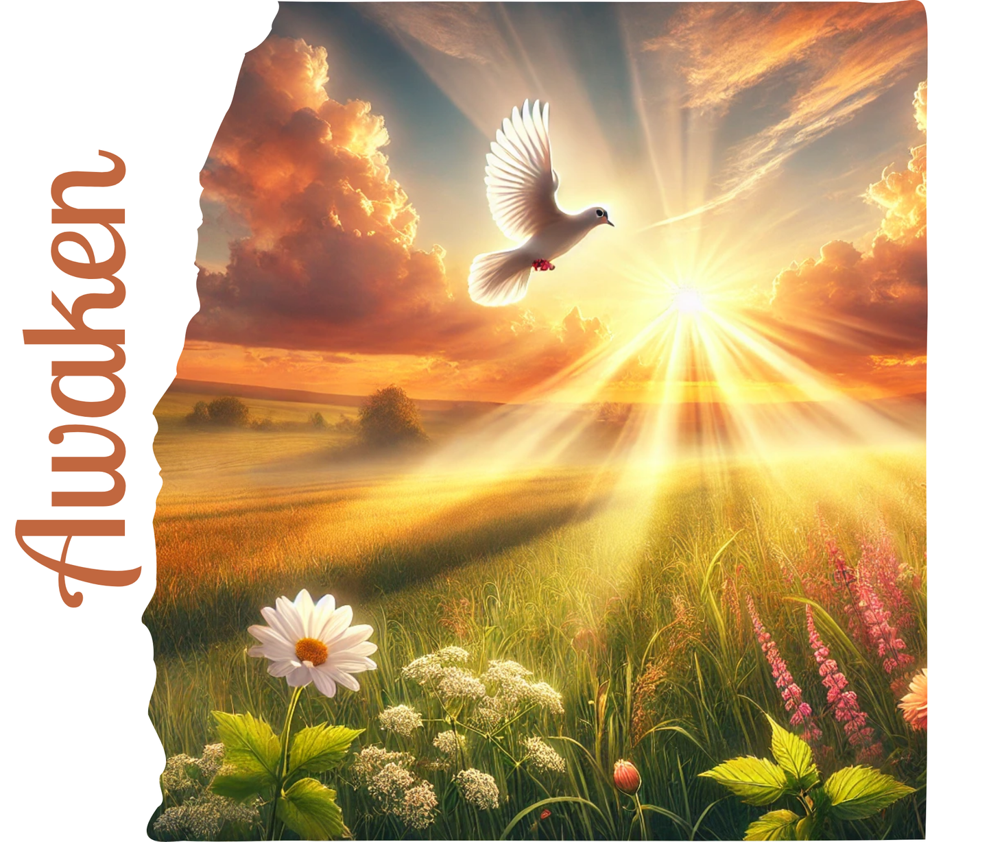 Awaken 20oz Skinny Tumbler – Christian Inspirational Drinkware | Faith-Based Sunrise & Dove Design