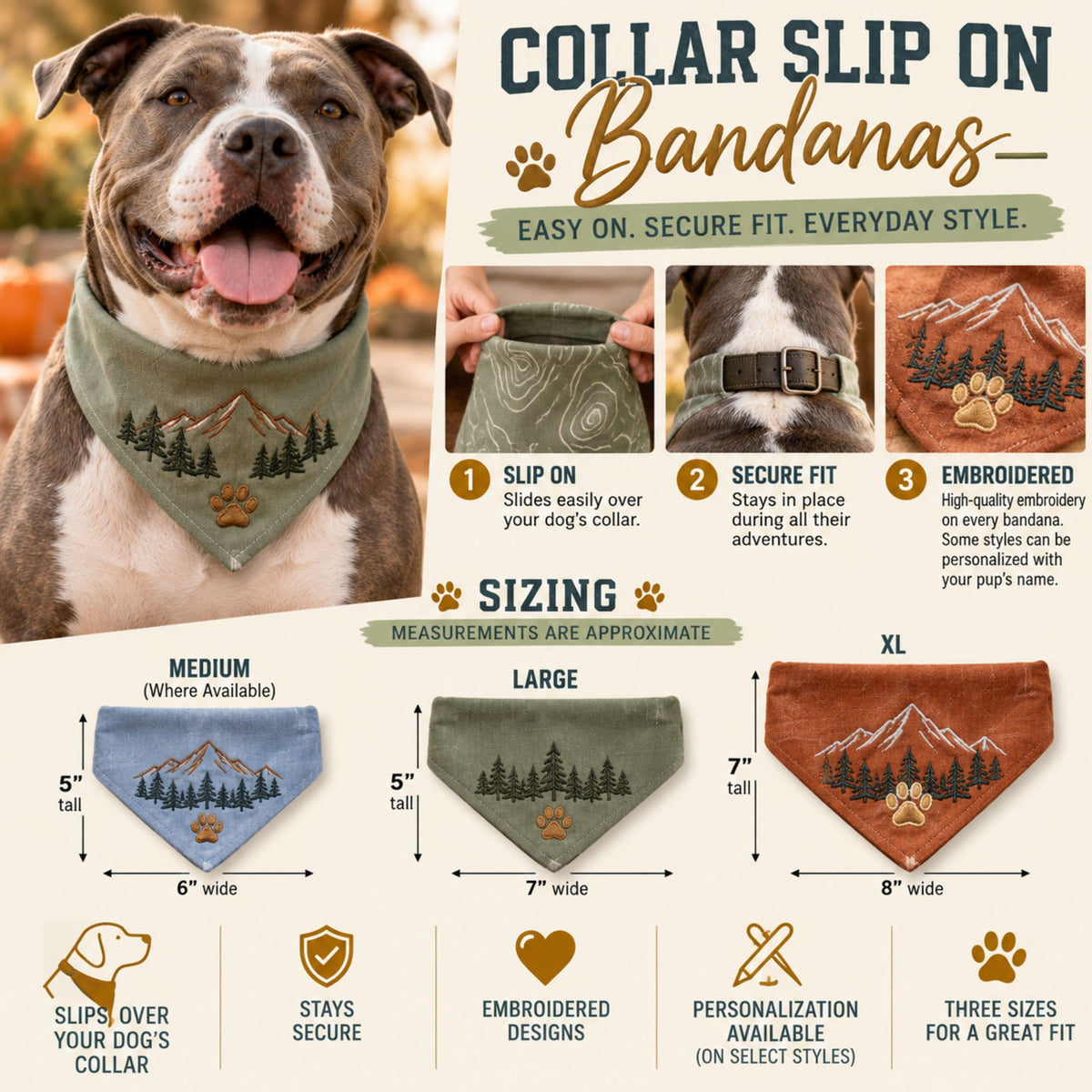 Fall Pup Reversible Dog Bandana