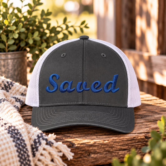 Saved | Puff Embroidery Trucker Hat