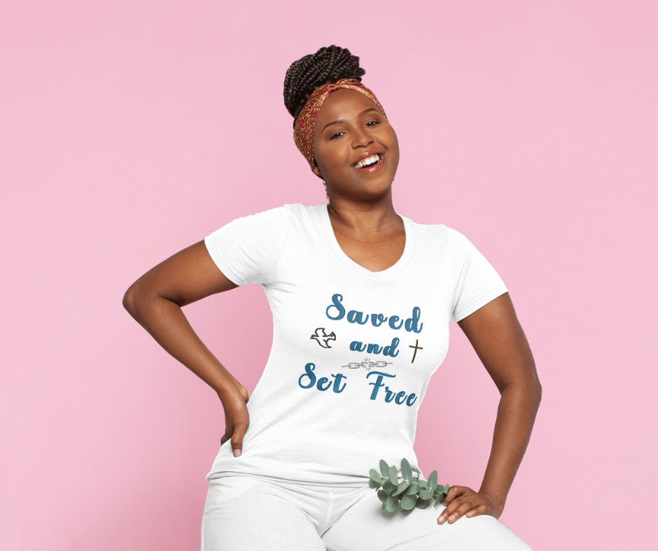 Saved and Set Free T-Shirt – Christian Embroidered Shirt | Faith-Based Freedom Tee for Men & Women