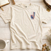 American Flag with Bully Dog in the flag on Left Front Chest embroidered tee in Ivory – Abiding Paws