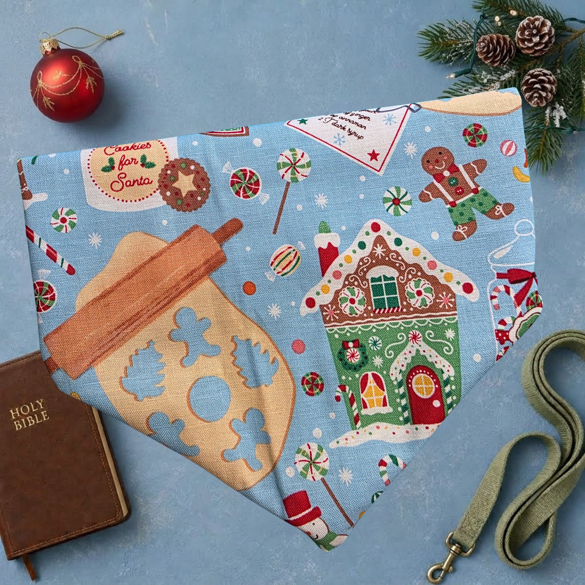 Heaven Sent Cookie Thief Reversible Dog Bandana