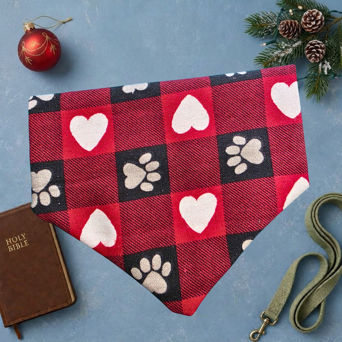 Santa's Favorite Blockhead Reversible Dog Bandana