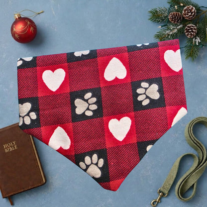 Santa's Favorite Blockhead Reversible Dog Bandana