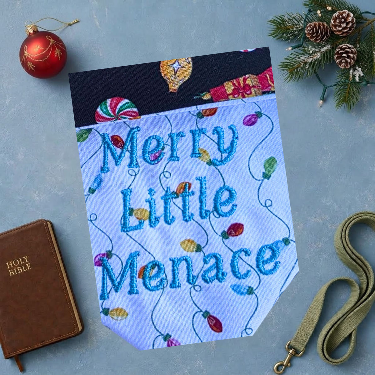 Merry Little Menace Reversible Dog Bandana