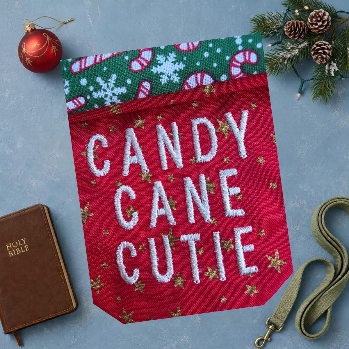 Candy Cane Cutie Reversible Dog Bandana