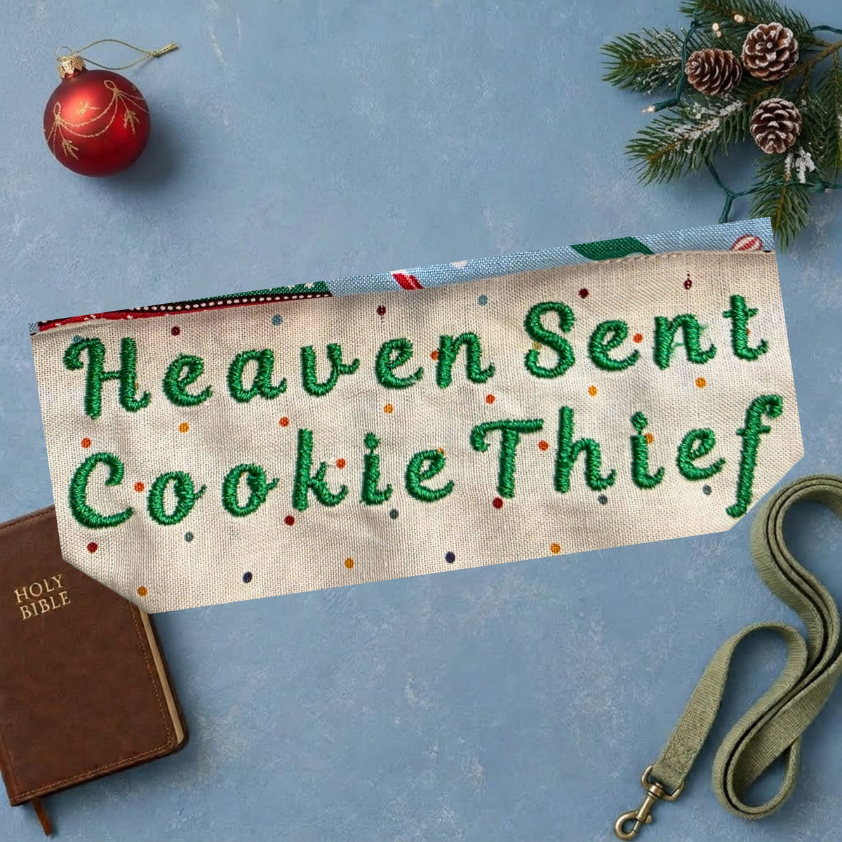 Heaven Sent Cookie Thief Reversible Dog Bandana