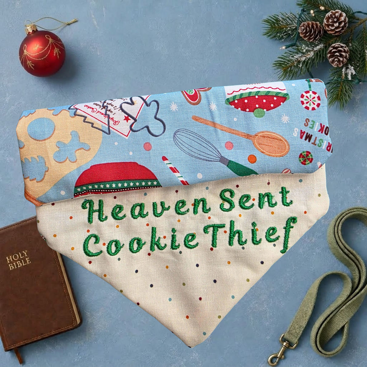 Heaven Sent Cookie Thief Reversible Dog Bandana