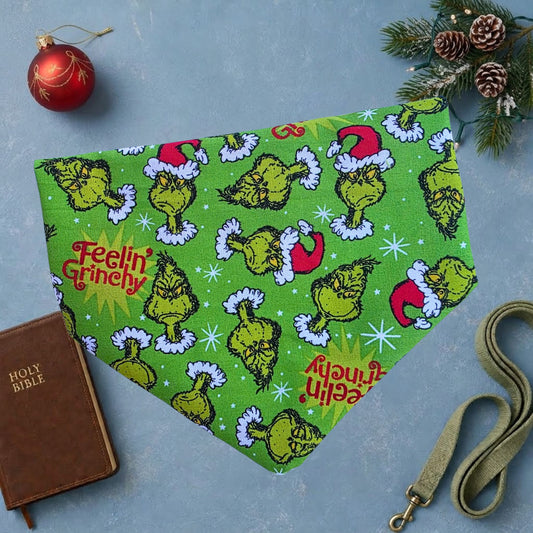 Grinchy Pup Christmas Dog Bandana