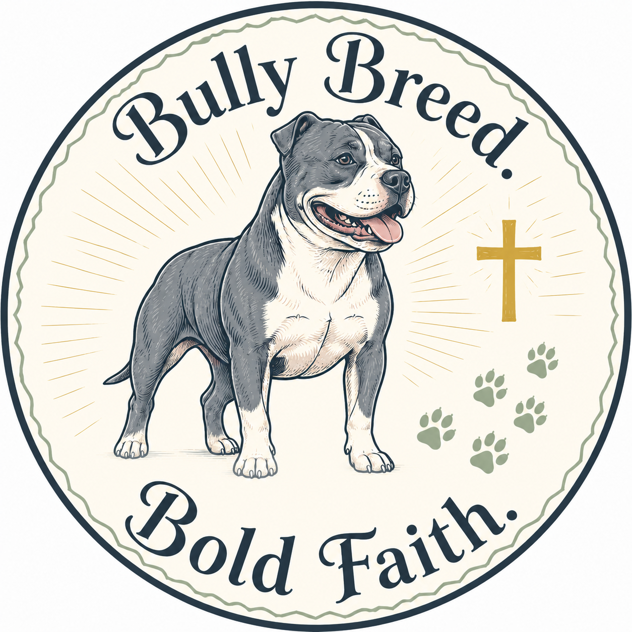 Bully Breed Bold Faith 3 inch circle sticker