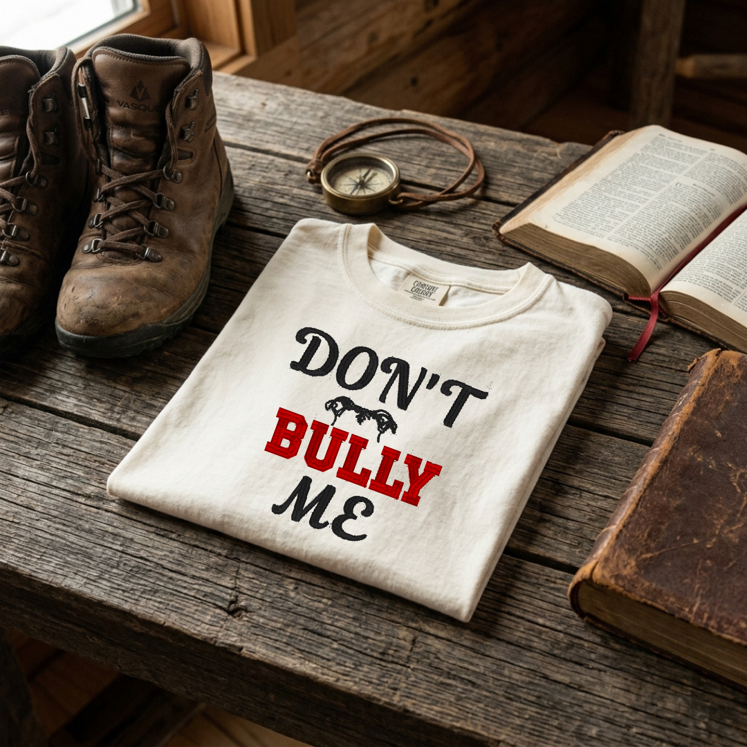 Don't Bully Me with Pitbull Ears folded embroidered tee in Ivory – Abiding Paws