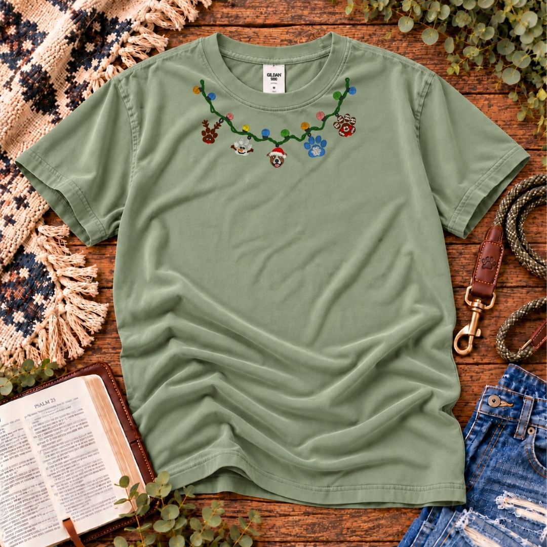 Christmas Pitbull Necklace T-Shirt