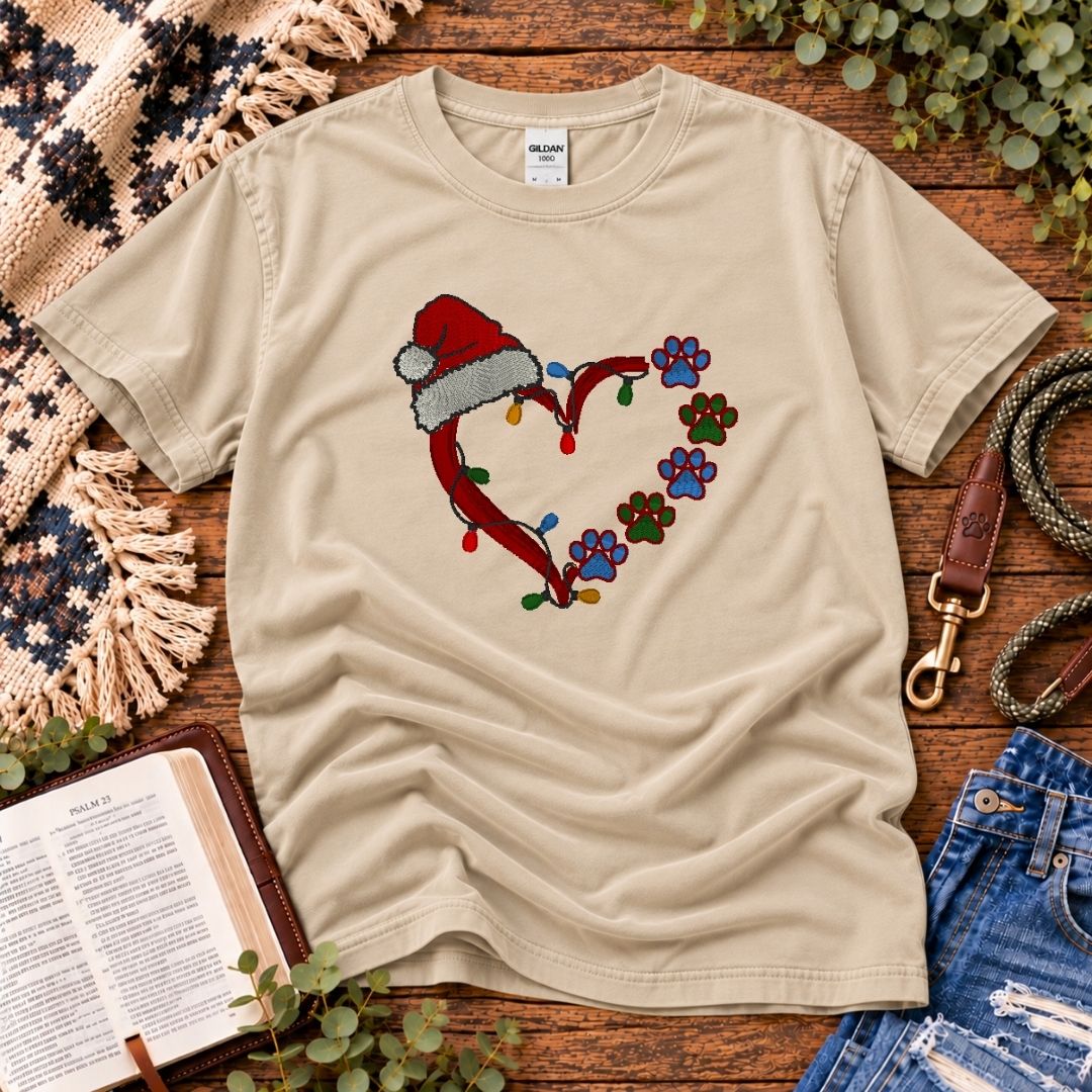 Christmas Paw Heart T-Shirt