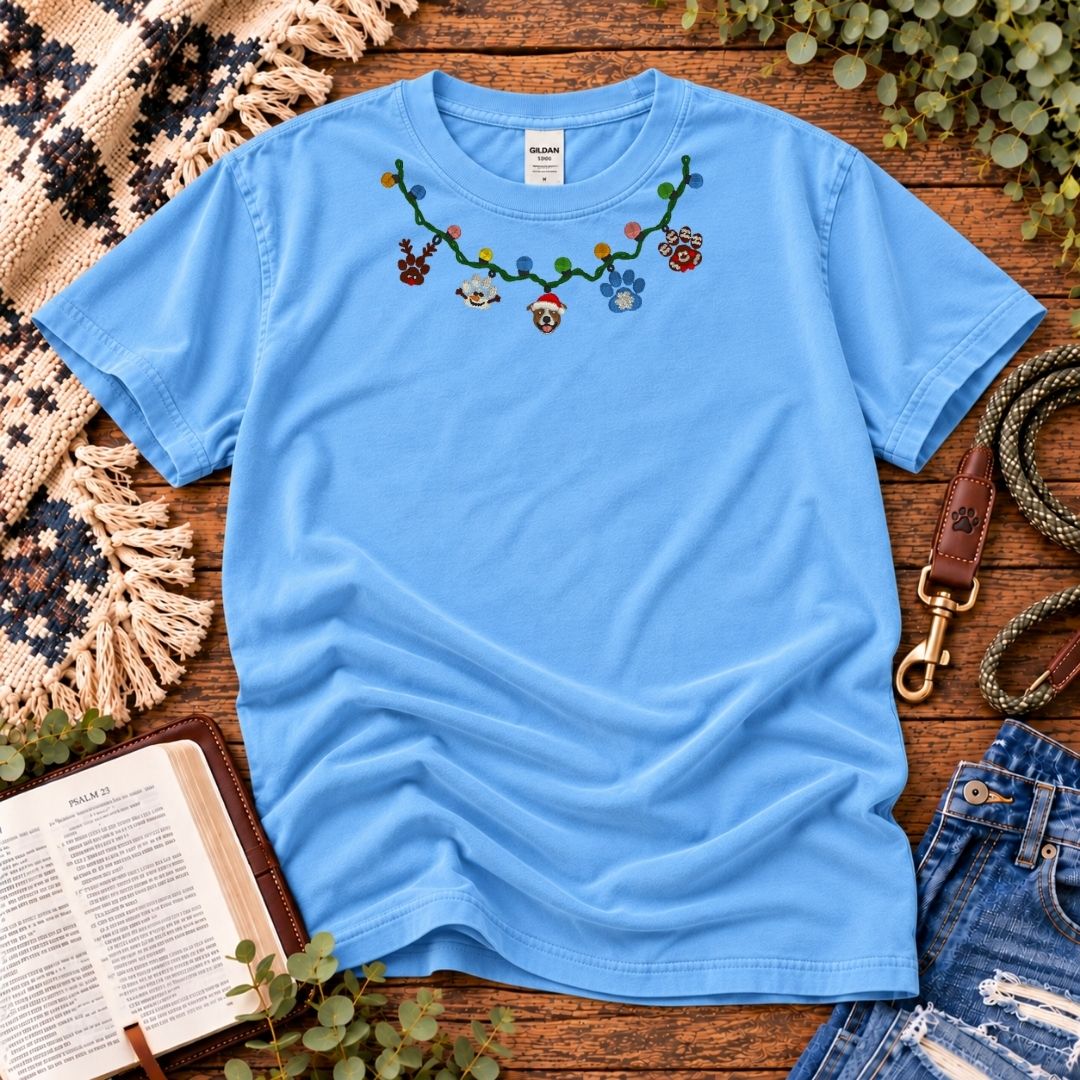 Christmas Pitbull Necklace T-Shirt