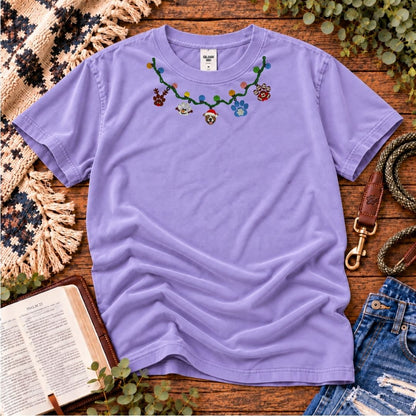 Christmas Pitbull Necklace T-Shirt