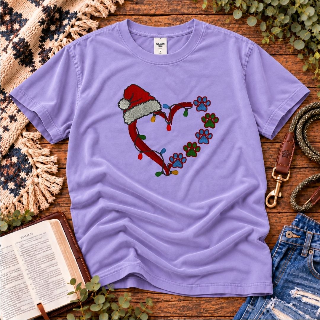 Christmas Paw Heart T-Shirt