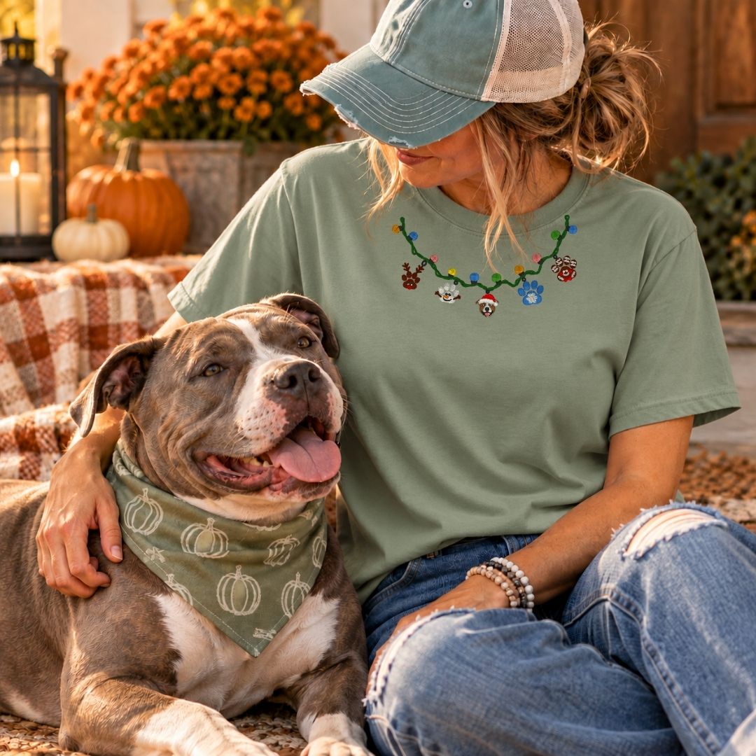 Christmas Pitbull Necklace T-Shirt