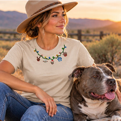 Christmas Pitbull Necklace T-Shirt