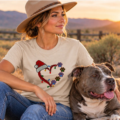Christmas Paw Heart T-Shirt