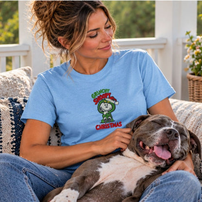 Grinchy Snoopy Christmas Embroidered Tee