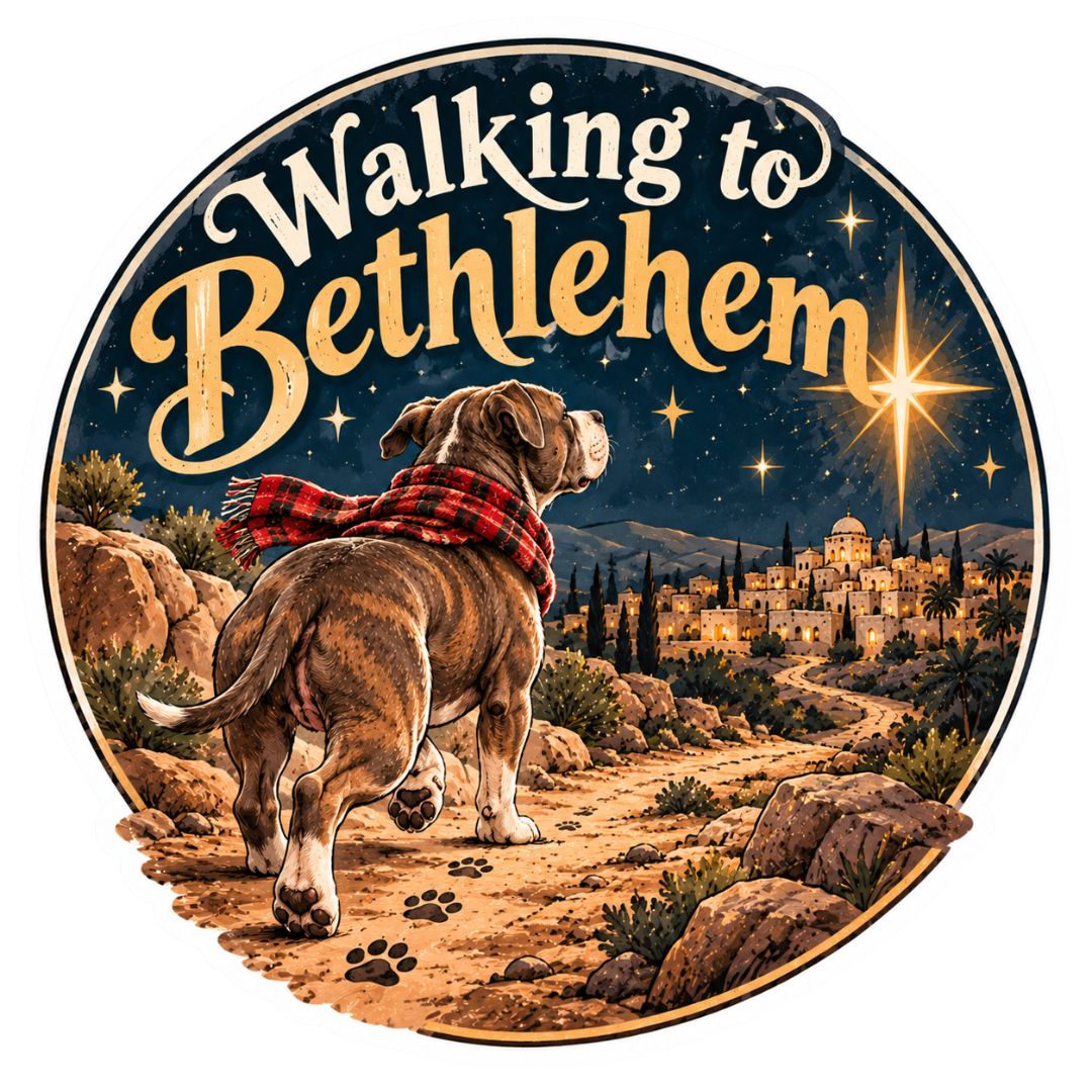 Walking to Bethlehem Sticker