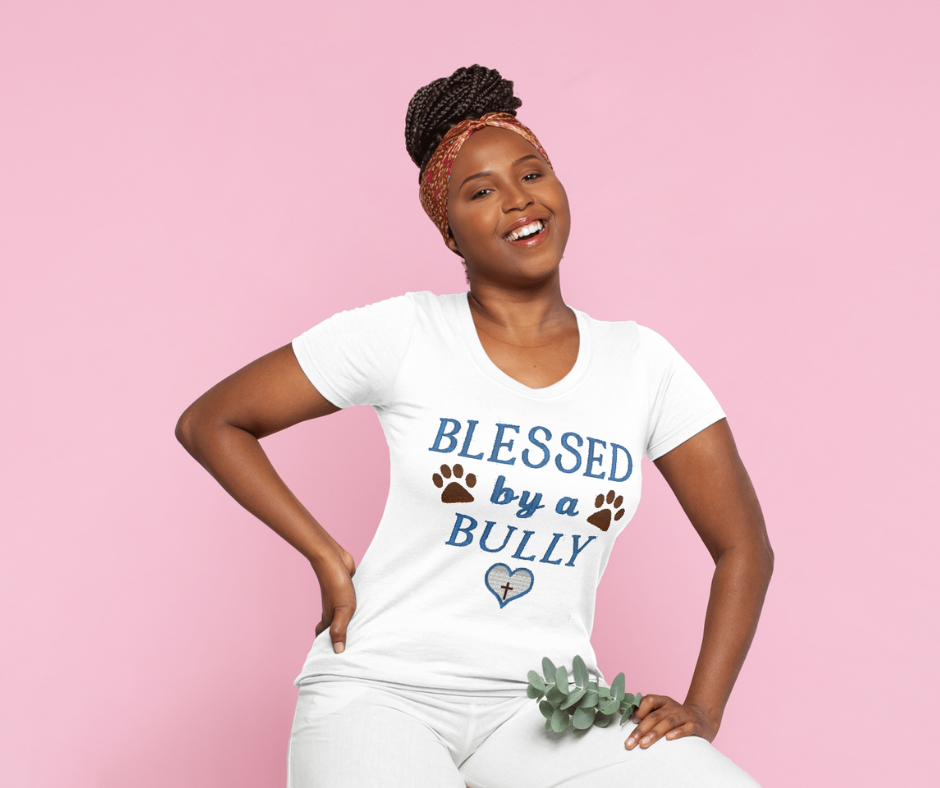 Blessed by a Bully T-Shirt – Christian Pitbull Lover Shirt | Faith-Based Dog Mom & Dog Dad Apparel