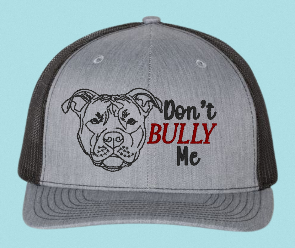 Don't Bully Me Snapback Hat – Embroidered Pitbull Head Design for Bully Breed Advocates