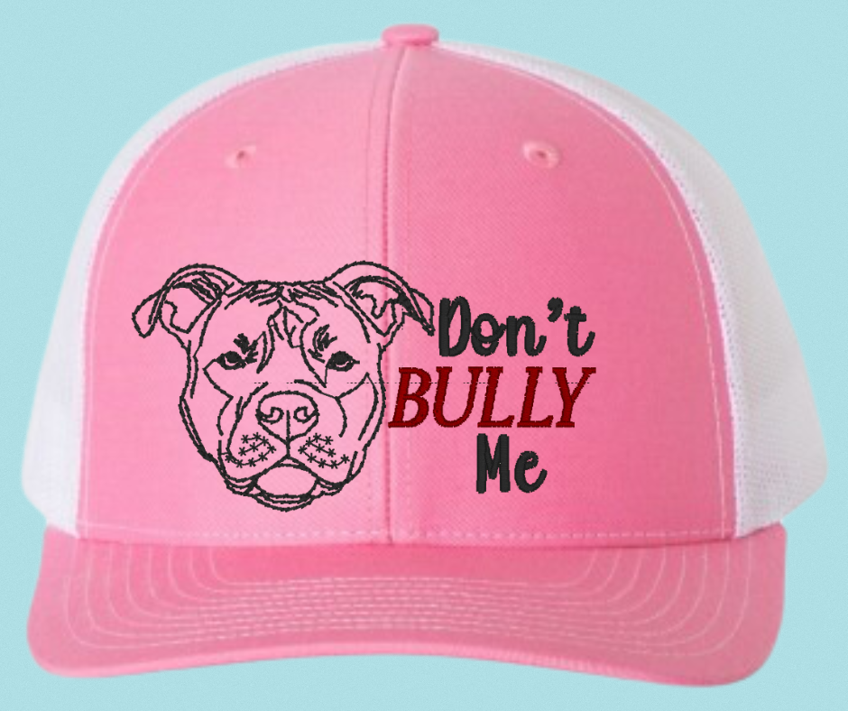 Don't Bully Me Snapback Hat – Embroidered Pitbull Head Design for Bully Breed Advocates