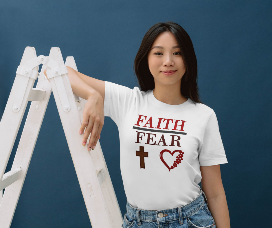 Faith Over Fear T-Shirt – Christian Inspirational Shirt | Embroidered Religious Apparel for Men & Women