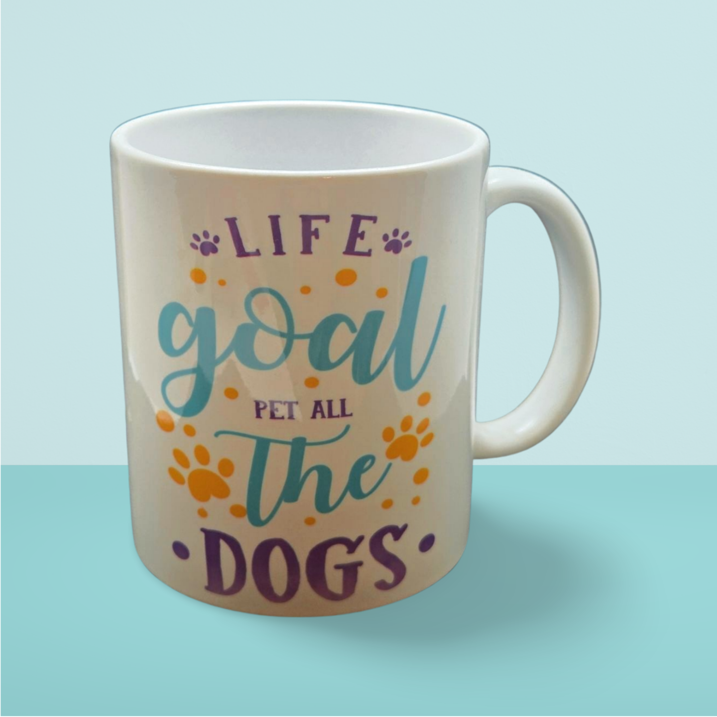 15 oz "Life Goal: Pet All the Dogs" Coffee Mug – Perfect for Dog Lovers!