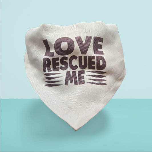 "Love Rescued Me" Dog Bandana with Collar – Celebrate the Joy of Rescue!