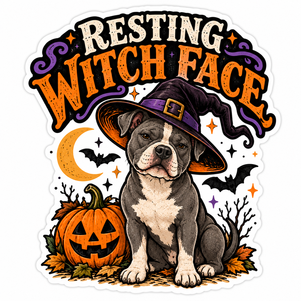 Resting Witch Face Sticker