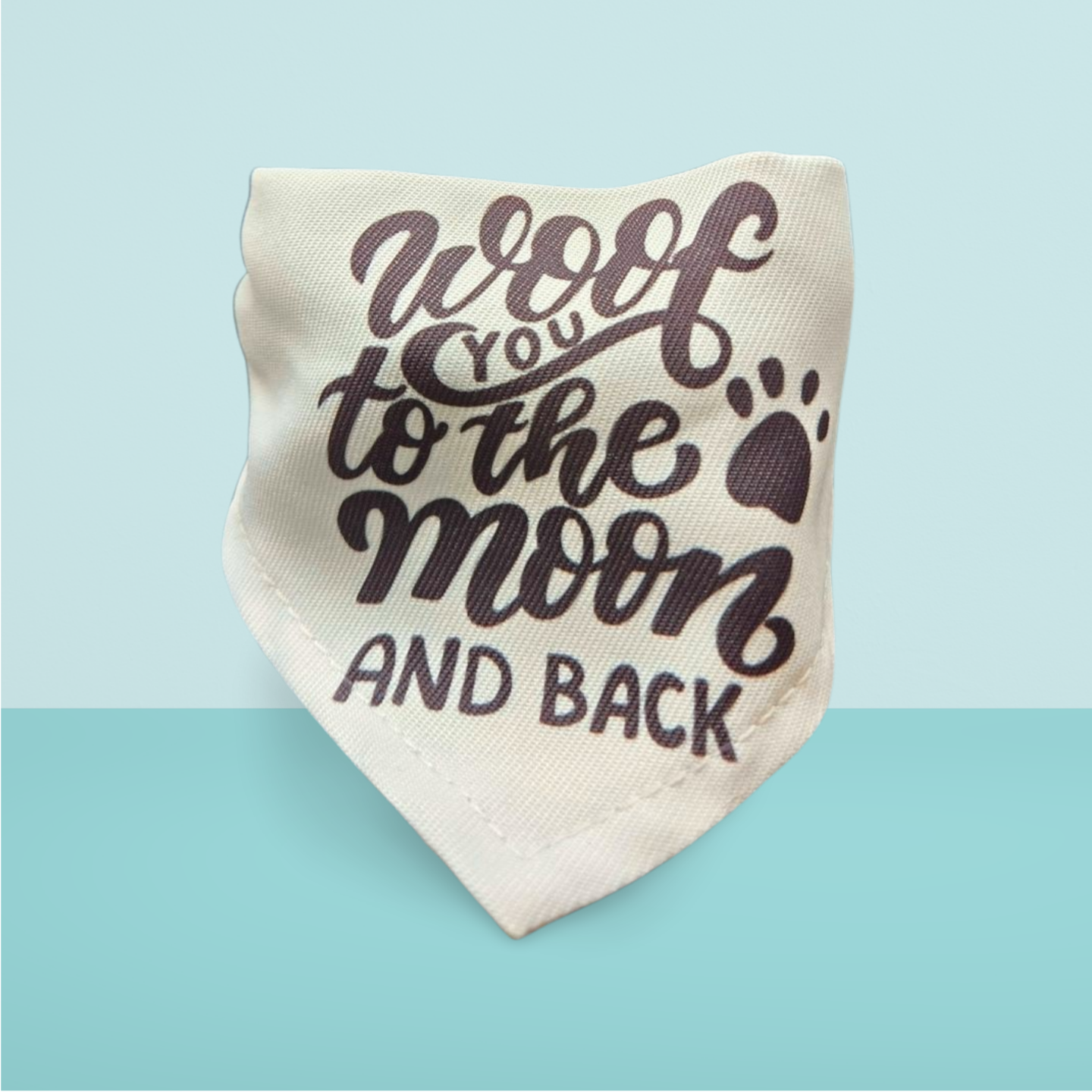 Woof You to the Moon and Back Dog Bandana with Collar – Stylish & Comfortable Pet Accessory